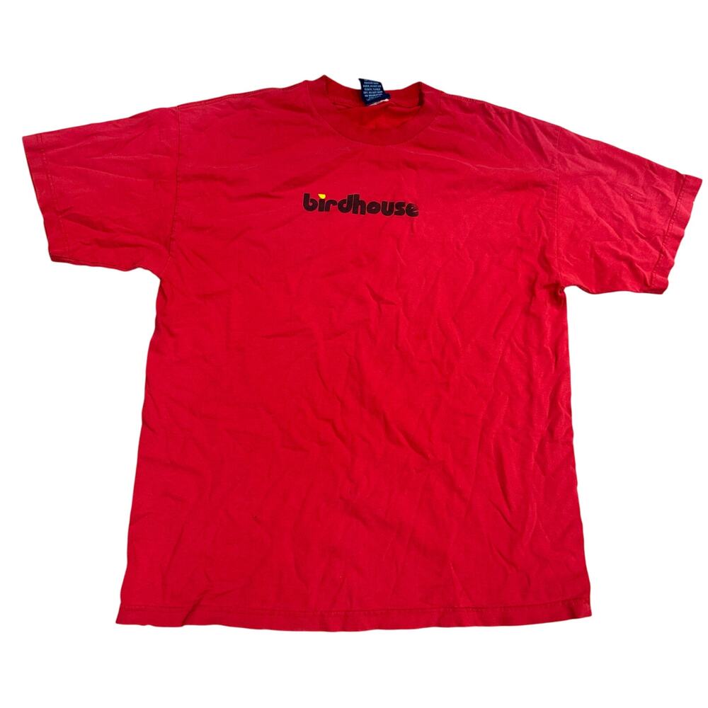 Vintage Early 2000s Y2K Birdhouse Skateboards Red Logo Skater Tee Size XL